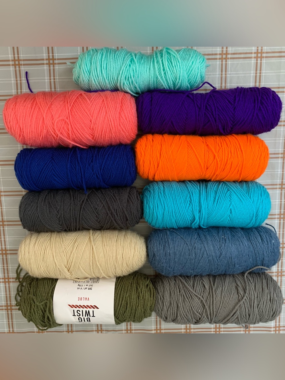 Lot of Eleven Acrylic Skeins - Bundle of Yarn - SZ 4-MEDIUM Crotchet + Knitting